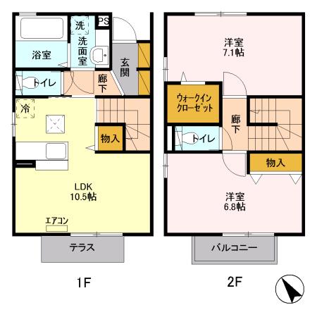 フローラルコート　Ｇ(2LDK)の間取り写真