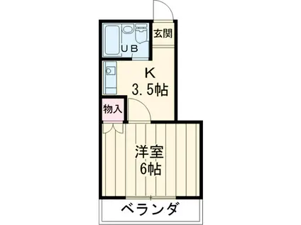 グリーンヒルM(1K/2階)の間取り写真