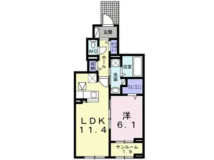 名鉄広見線 新可児駅 徒歩11分 3階建 築3年(1LDK/1階)の間取り写真
