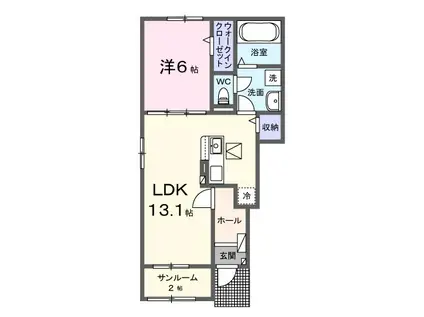 メゾン ドゥ ヴィクトワールⅠ(1LDK/1階)の間取り写真