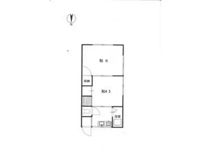 藤ハイツ上末吉(2K/2階)の間取り写真