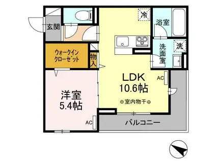 МAKES(1LDK/3階)の間取り写真
