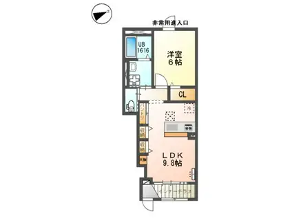 グローリア(1LDK/1階)の間取り写真