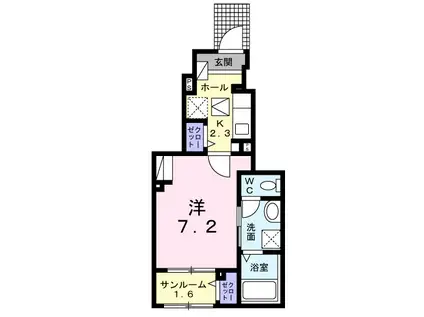 メゾン23(1K/1階)の間取り写真