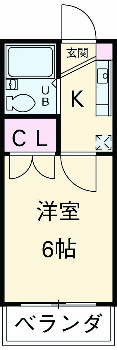 リエス相模原1丁目(1K/3階)の間取り写真