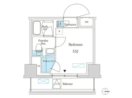パークアクシス錦糸町スタイルズ(ワンルーム/4階)の間取り写真