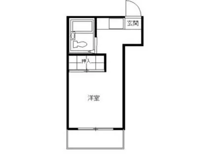 平井ハイツ(ワンルーム/2階)の間取り写真