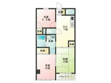 岩木ハイツ(3DK/4階)の間取り写真