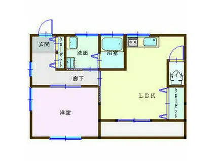 大関マンション(1LDK/2階)の間取り写真