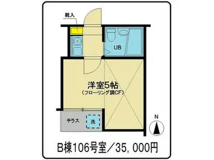 グランドール和田町B棟(1K/1階)の間取り写真