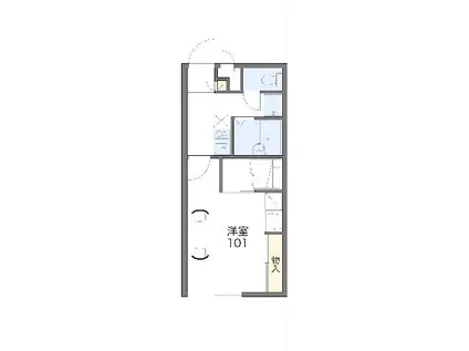 レオパレススリーホークス(1K/2階)の間取り写真