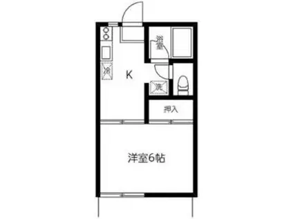 藤和コーポ東台1(1K/1階)の間取り写真
