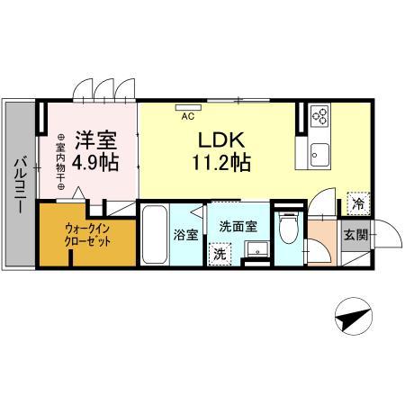 グランドネーフルときわⅡ(1LDK/2階)の間取り写真