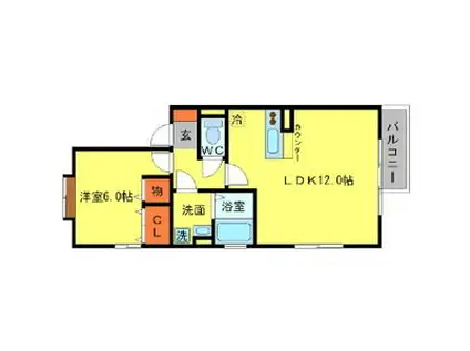 ストーク小野原(1LDK/2階)の間取り写真