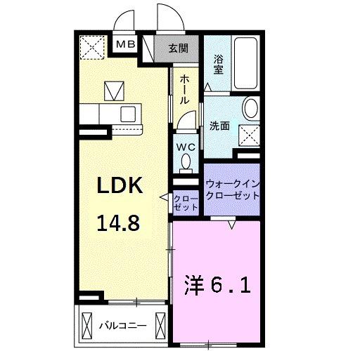 ヴィラ シェリール2(1LDK/1階)の間取り写真