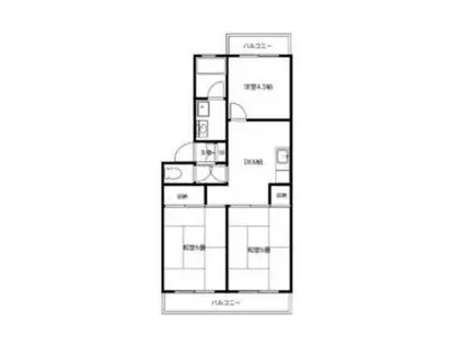 カーサクレモナ(3DK/1階)の間取り写真