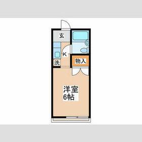 オークハイツ(1K/2階)の間取り写真