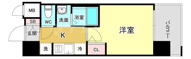 エステムコート新大阪ⅩⅤフロウ(1K/6階)の間取り写真