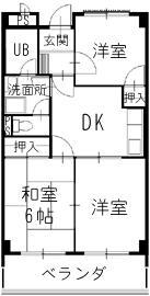 リンピアリリー(3DK/4階)の間取り写真