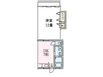 オオゼマンション(1DK/2階)の間取り写真