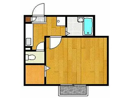 メゾンロワールⅢ(1K/1階)の間取り写真