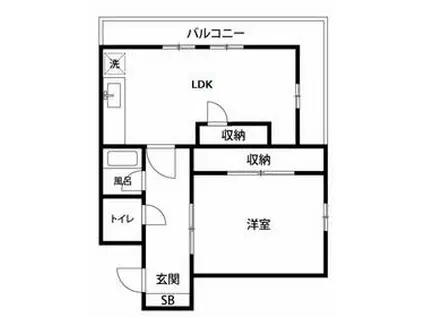 ヴィラ国分寺(1LDK/1階)の間取り写真