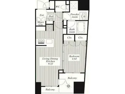 インプレストコア四谷坂町(1LDK/5階)の間取り写真