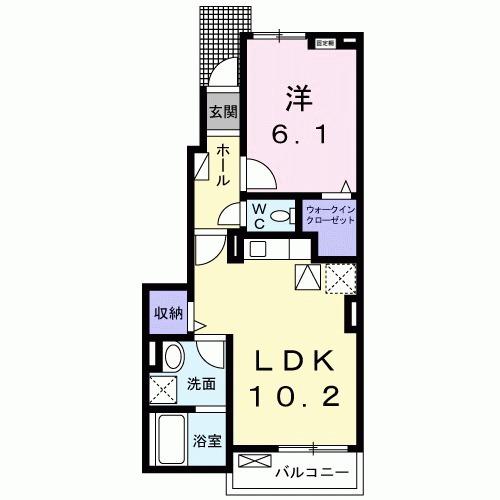 シンエイ・藤(1LDK/1階)の間取り写真