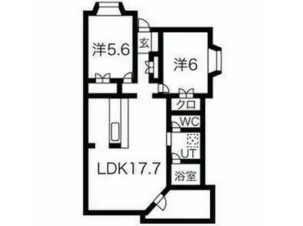 飯島コーポ8号棟(2LDK/2階)の間取り写真