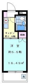 ハイタウン池上NO5(1K/4階)の間取り写真