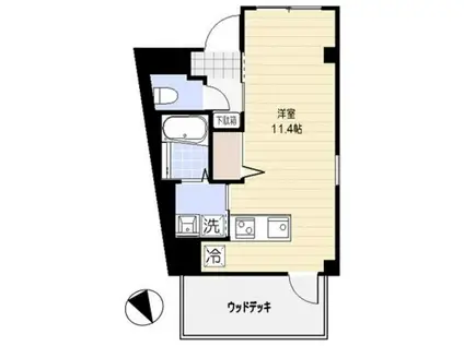 BCASA KITASENJUビーカ(ワンルーム/1階)の間取り写真