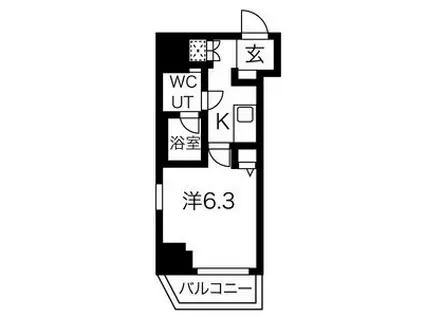 スパシエルクス横濱鶴見(1K/4階)の間取り写真