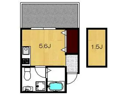 WILL日吉本町弐番館(ワンルーム/4階)の間取り写真