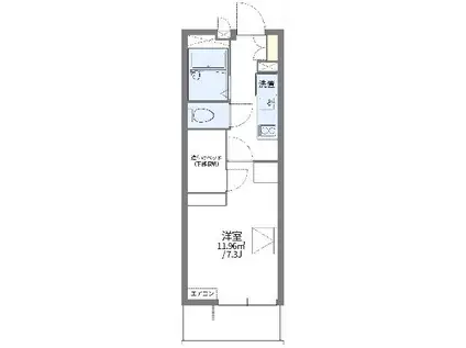 レオパレスあさがお(1K/1階)の間取り写真