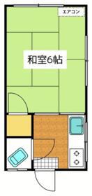 齋藤第3アパート(1K/2階)の間取り写真