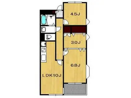 オーキッドパレス吉房(2SLDK/3階)の間取り写真