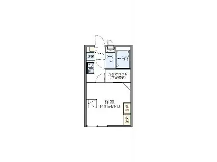 レオパレスジャルダンD(1K/1階)の間取り写真