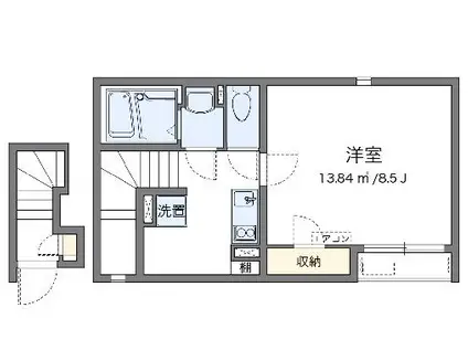 クレイノラルーチェ(1K/2階)の間取り写真