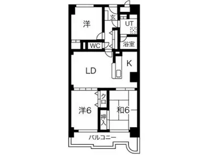 グリーンガーデン羽衣(3LDK/2階)の間取り写真