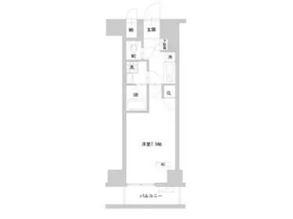 THE PALMS町田(1K/4階)の間取り写真