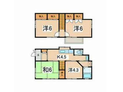 相模鉄道本線 瀬谷駅 徒歩13分 2階建 築32年(4K)の間取り写真