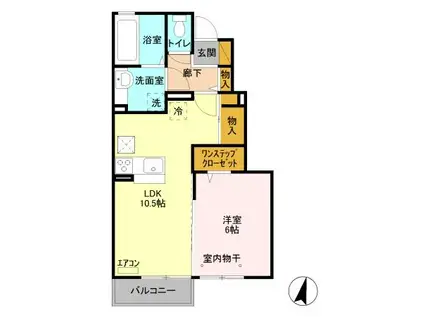 ウィル コスモ(1LDK/1階)の間取り写真