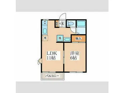 コーポ吉村(1LDK/2階)の間取り写真
