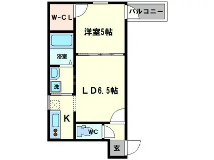 フジパレス塚本Ⅱ番館(1LDK/2階)の間取り写真