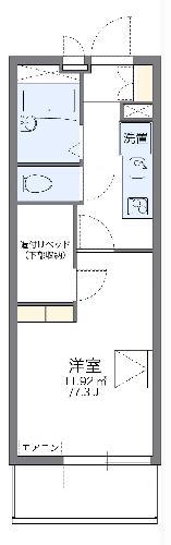 レオパレスTOMATO Ⅲ(1K/4階)の間取り写真