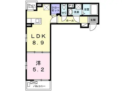 ル・リアン柏の葉Ⅱ(1LDK/2階)の間取り写真