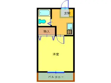 ワンルーム柿木(1K/1階)の間取り写真