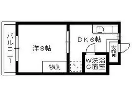 栄マンション(1DK/2階)の間取り写真