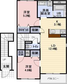 プレジール(2LDK/2階)の間取り写真