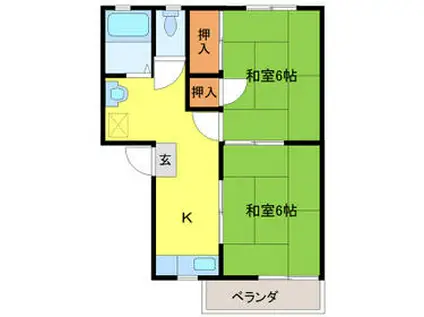 京屋マンション(2K/3階)の間取り写真